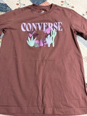 Converse Kids Short Sleeve Tee - Mauve with Mint & Lavender Graphic